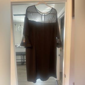 Lane Bryant black mesh bell sleeve dress